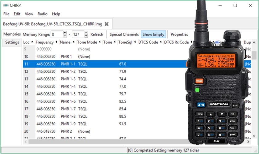 Le talkie walkie Baofeng UV-5R